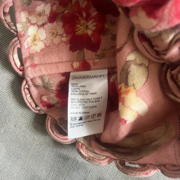 ZIMMERMANN Cassia Floral-Print Linen Cropped Top - Picture 6 of 9